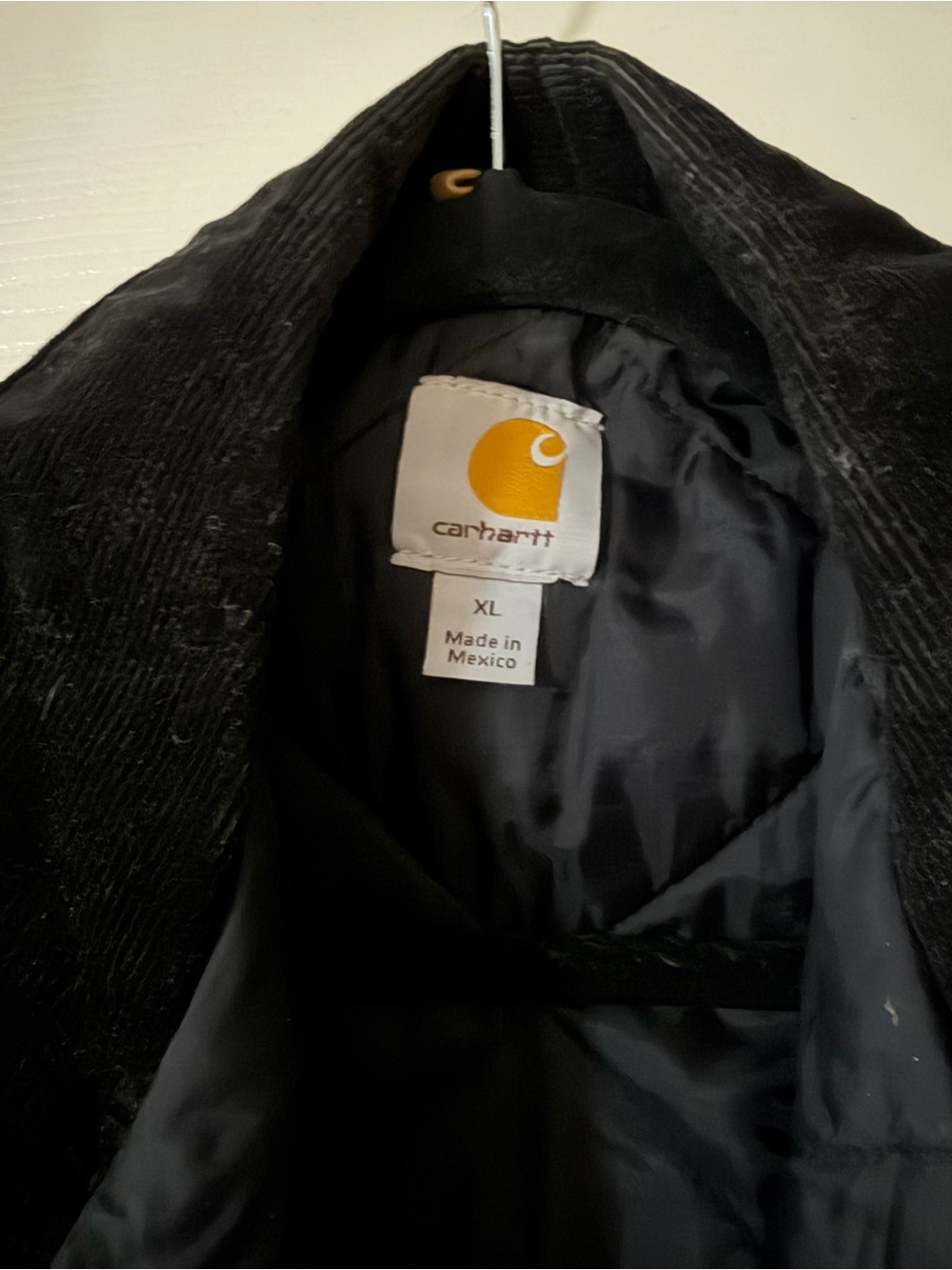 Men’s Carhartt Brown Duck Jacket with Black Corduroy Collar - Picture 2 of 4